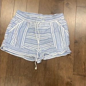 comfy blue and white striped shorts